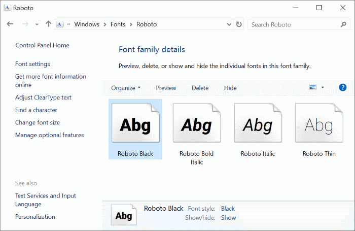 Install fonts in Windows 10 pic6